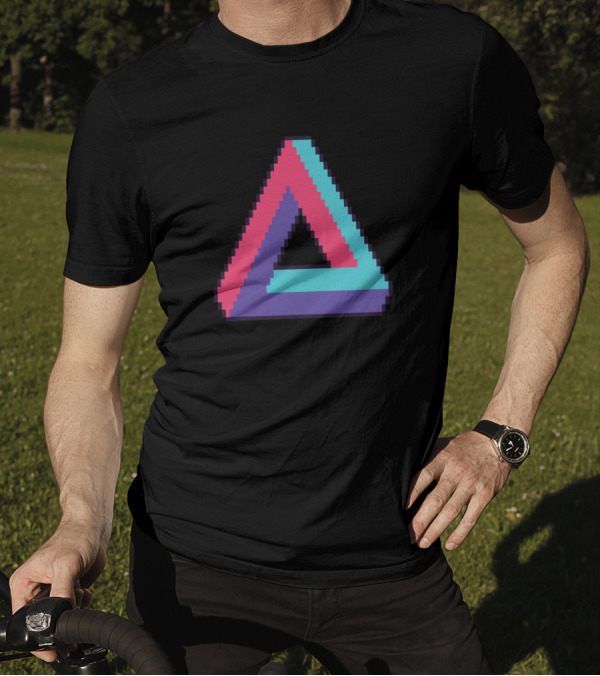 Infinite Triangle Pixel Art Retro Colors T-Shirt