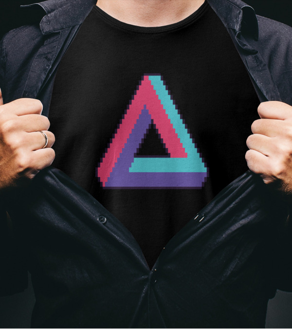 Infinite Triangle Pixel Art Retro Colors T-Shirt