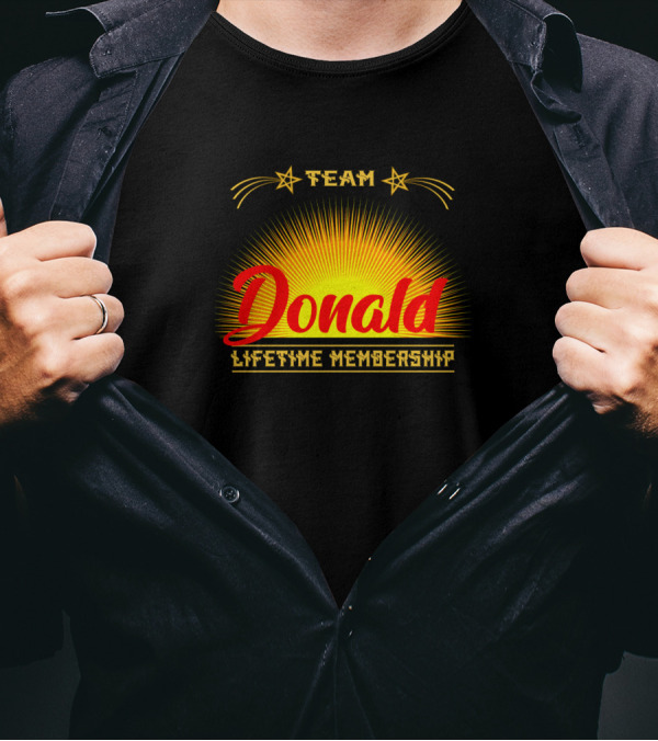 Team Donald Lifetime Membership Sunburst Stars T-Shirt