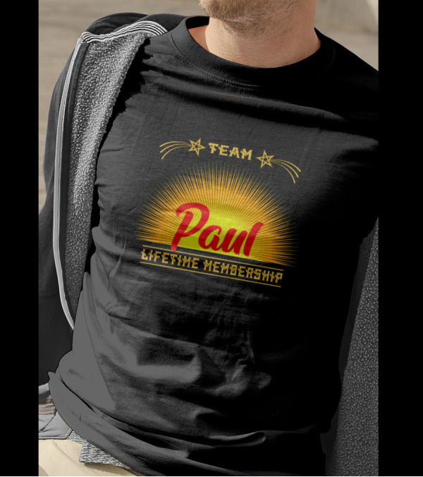 Team Paul Lifetime Membership Sunburst Stars T-Shirt