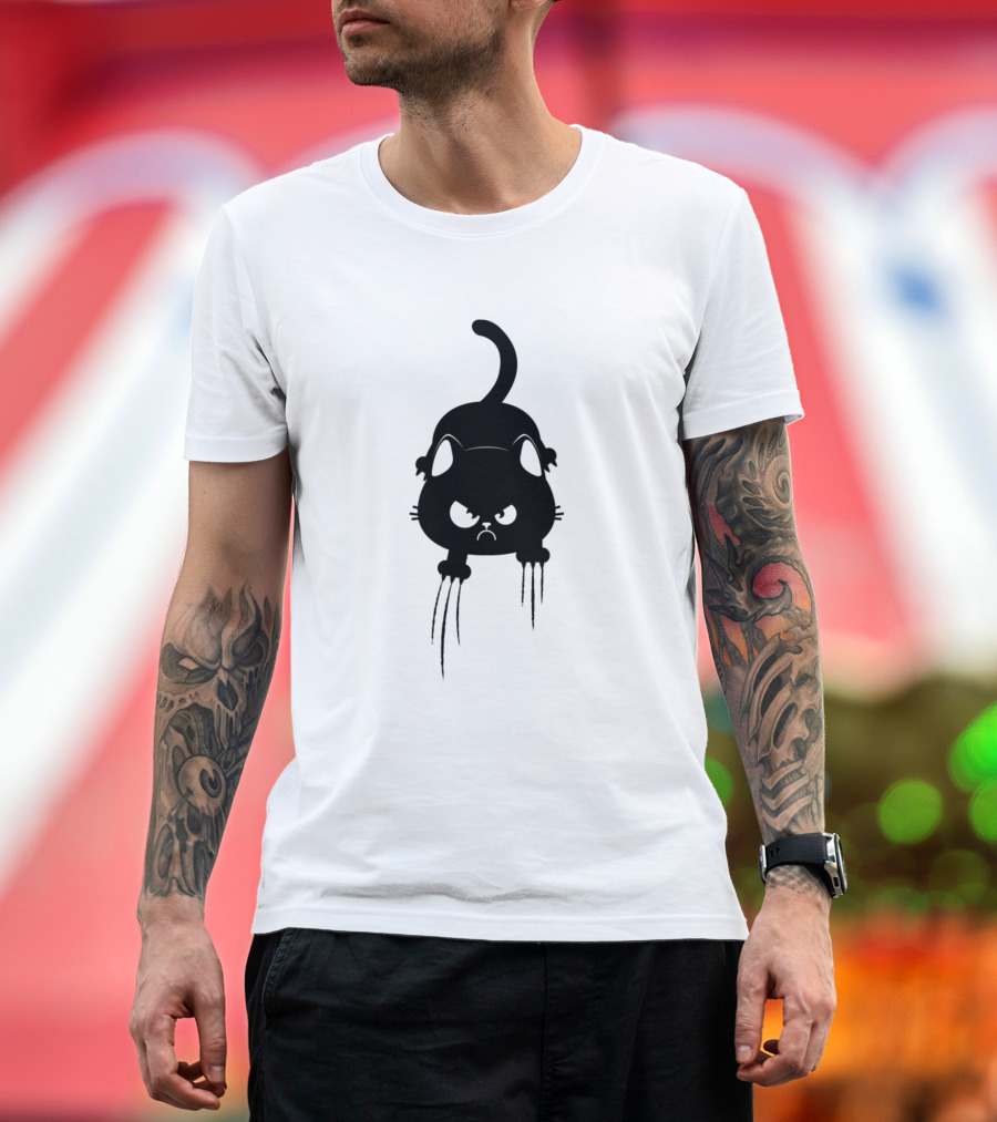 Angry Kitty Ripping Cuteness with Fierce Claws T-Shirt