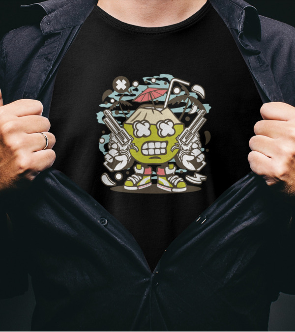 Coconut Killer Guns Animated Characters Comics T-Shirt