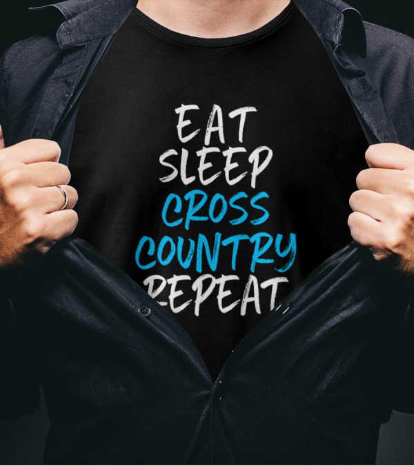 Eat Sleep Cross Country Repeat Funny Running Runner T-Shirt