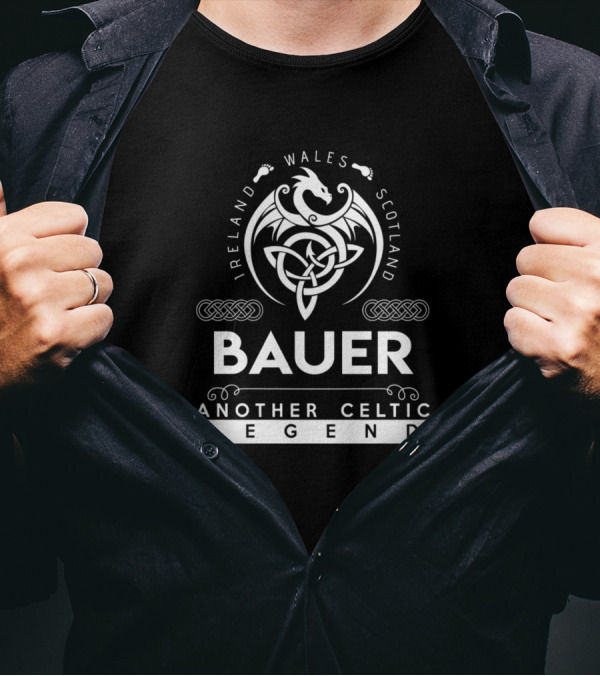 Bauer Another Celtic Legend Ireland Wales Scotland Dragon Celtic Knot T-Shirt