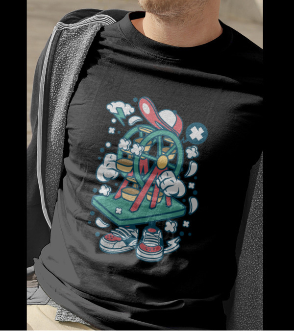 High Roller Ferris Wheel Sneakers And Cap Animated Characters Comics Pop T-Shirt
