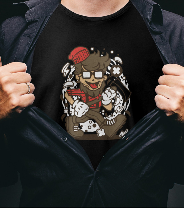 Lumberjack Hipster Style For Animated Characters Comics T-Shirt