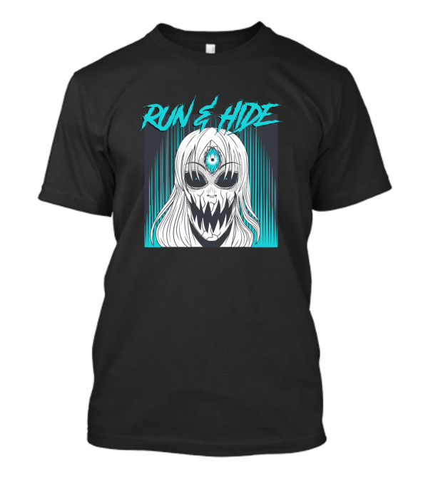 Run N Hide Creepy Masked Figure With Third Eye And Sharp Teeth T-Shirt