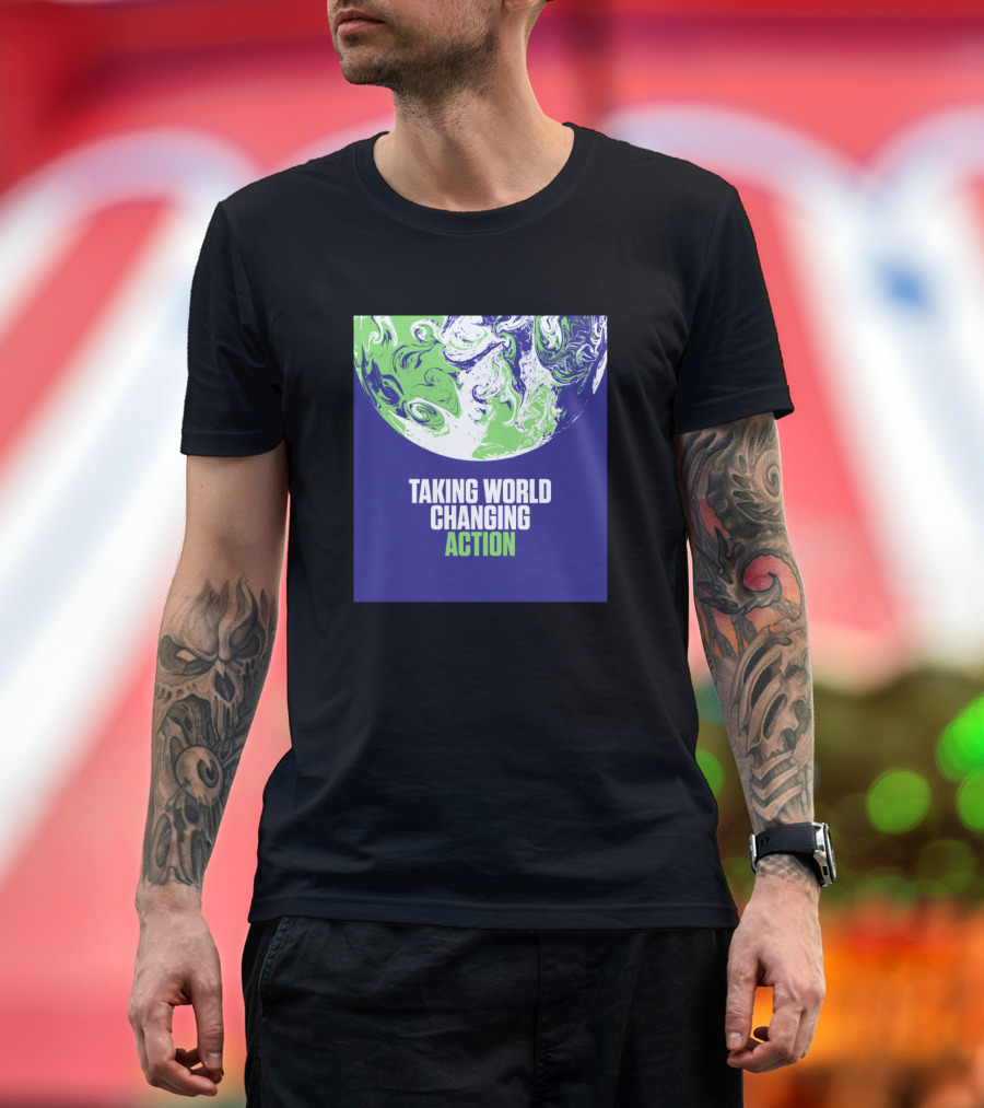 Taking World Changing Action Blue Planet Red Alert COP26 UN Climate Change Conference T-Shirt