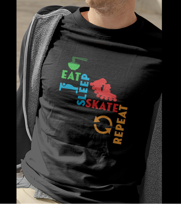 Eat Sleep Skate Repeat Inline Skating Rollerblading T-Shirt