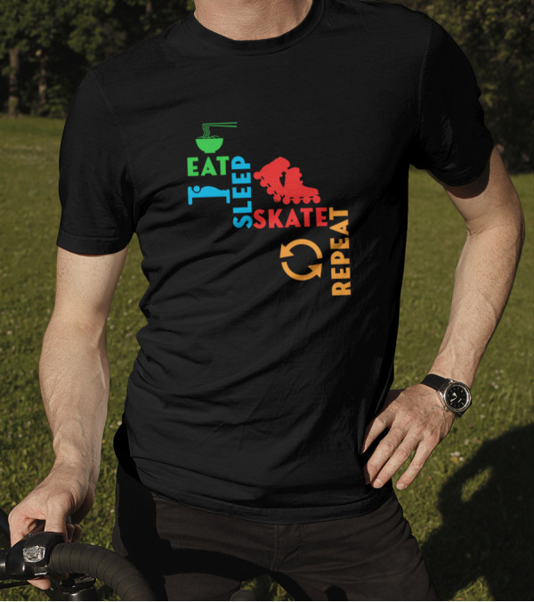 Eat Sleep Skate Repeat Inline Skating Rollerblading T-Shirt