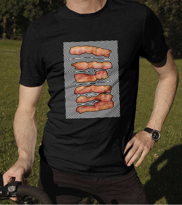 Bacon Bacon Bacon Optical Illusion T-Shirt