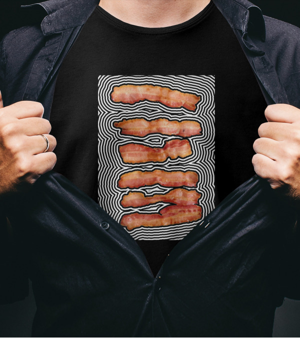 Bacon Bacon Bacon Optical Illusion T-Shirt