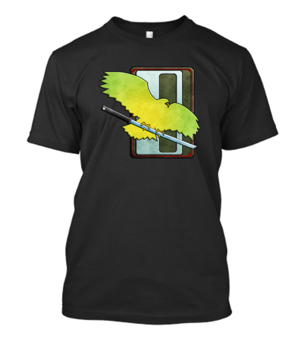 Battletech Clan Jade Falcon Symbol With Sword T-Shirt