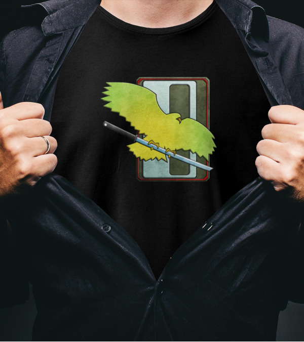 Battletech Clan Jade Falcon Symbol With Sword T-Shirt