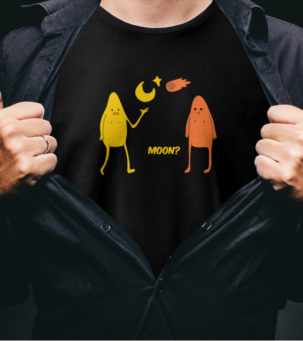 Can We Just Move To The Moon With Cartoon Moon And Star T-Shirt