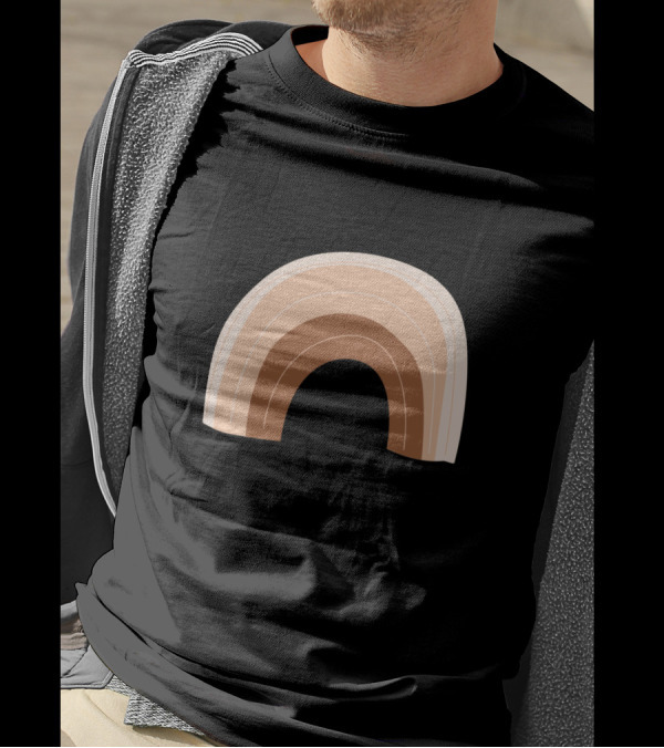 Colorful Minimalist Rainbow In Earth Tones T-Shirt