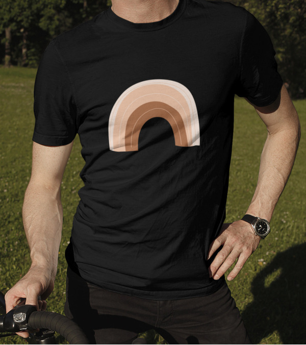 Colorful Minimalist Rainbow In Earth Tones T-Shirt