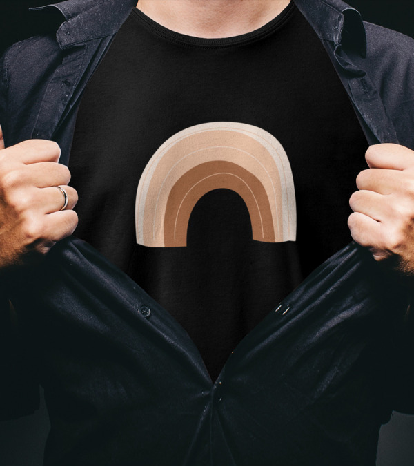 Colorful Minimalist Rainbow In Earth Tones T-Shirt