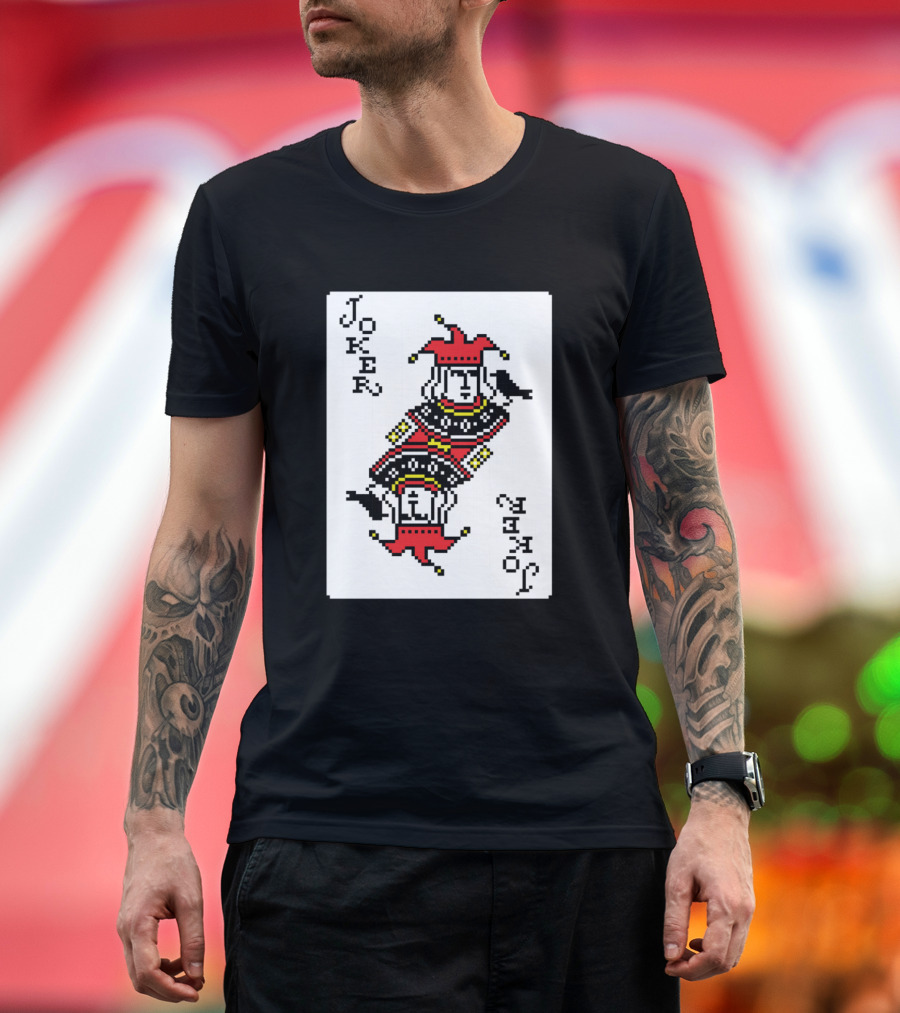 Joker Card Pixel Art Red T-Shirt