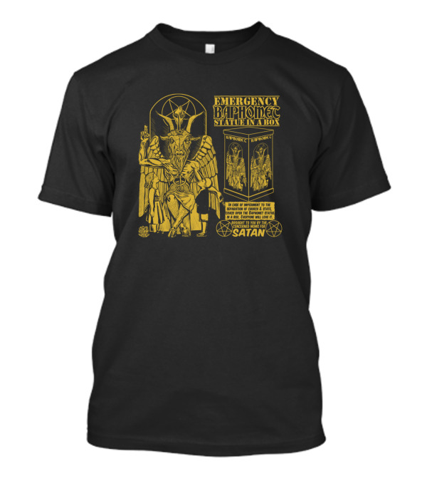 Emergency Baphomet Statue In A Box Hexagram Satan T-Shirt