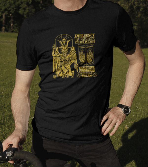 Emergency Baphomet Statue In A Box Hexagram Satan T-Shirt