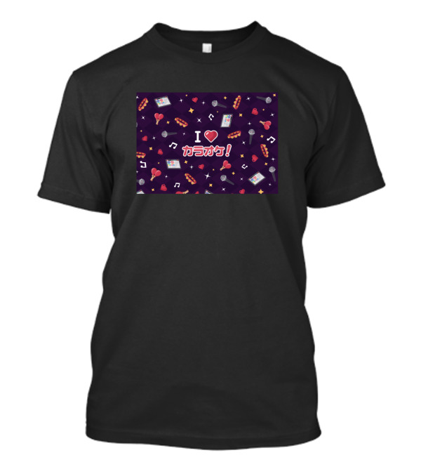 I Love Karaoke Cute Heart Music Notes And Microphones T-Shirt