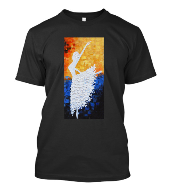 Pallet Dancing Colorful Pallet Watercolor Ballet Ballerina Silhouette In Textured Sunset Background T-Shirt