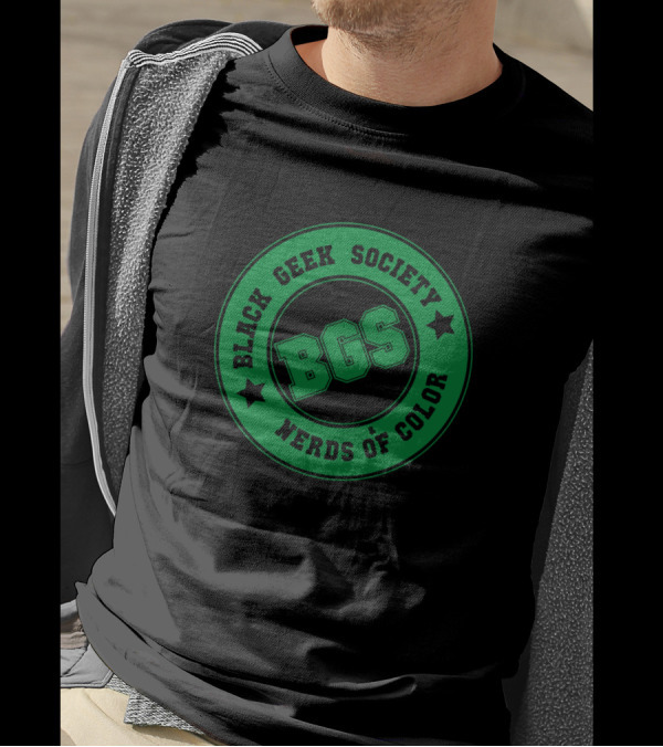 Black Geek Society BGS Nerds Of Color Retro Green Text T-Shirt