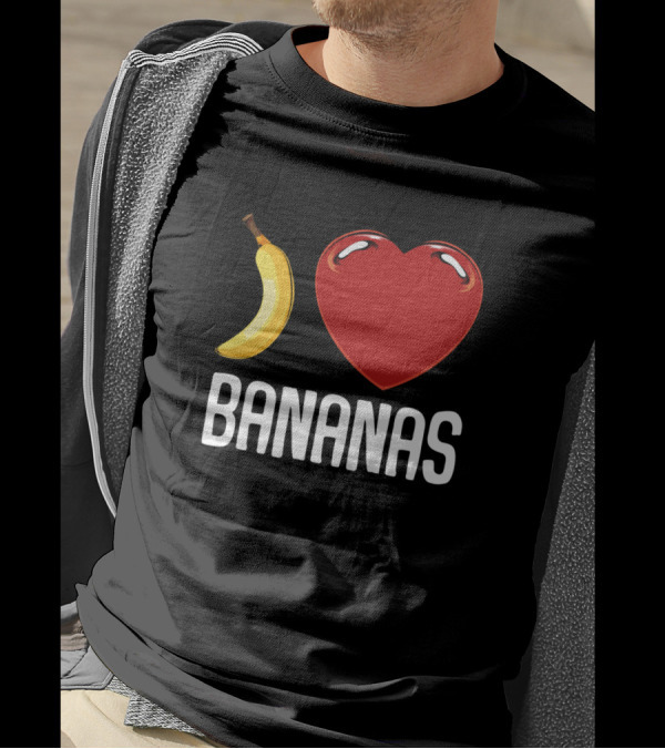 Banana Heart Bananas I Love Bananas Fruity Exotic T-Shirt