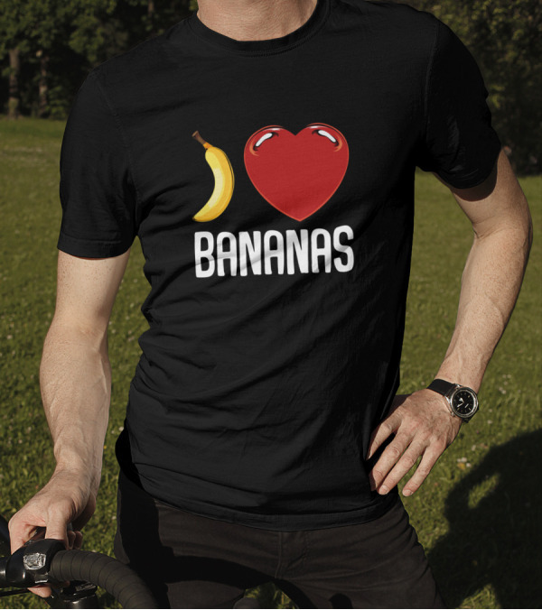 Banana Heart Bananas I Love Bananas Fruity Exotic T-Shirt