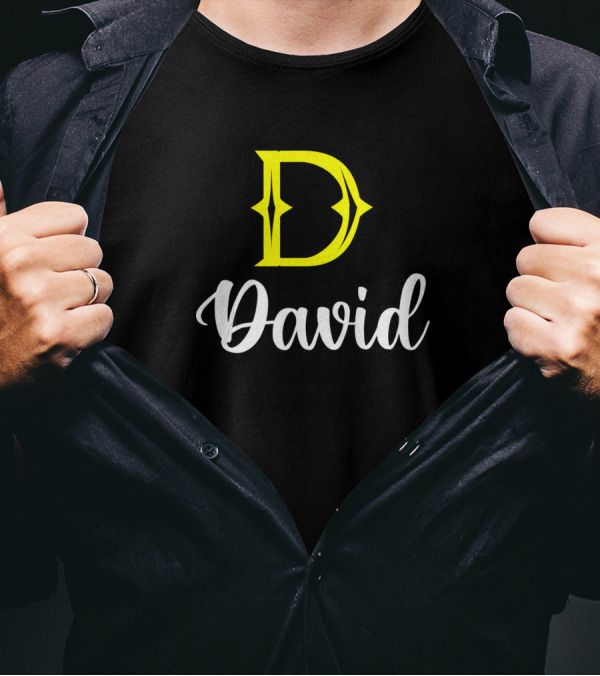 David Surname Second Name D Emblem T-Shirt