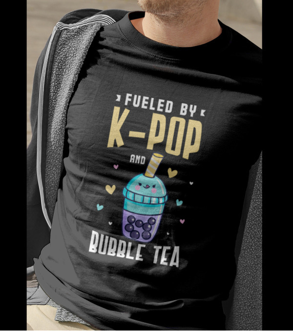 Fueled By K-Pop And Bubble Tea Hearts T-Shirt