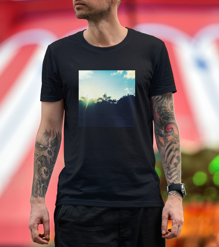 Sunset View in Bali Tropical Sky Palm T-Shirt