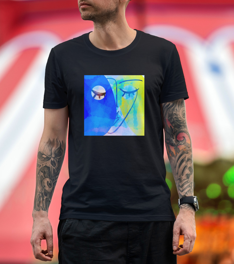 Unique Style Different Watercolor Abstract Face T-Shirt