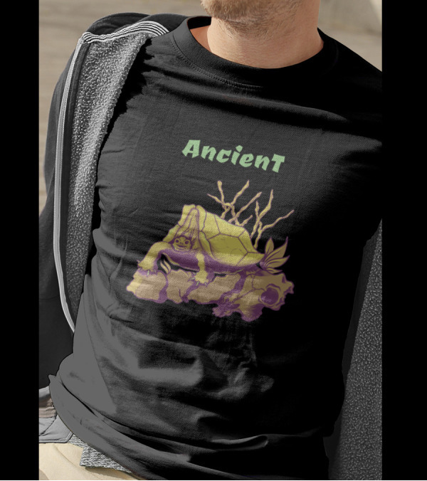 Ancient Turtle On Craggy Skull With Mystical Vines T-Shirt