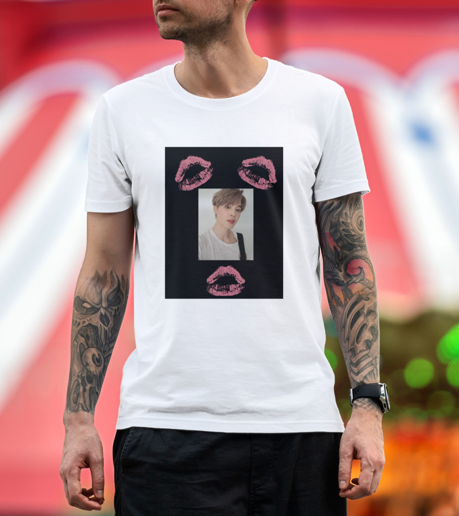 Jimin K-pop Pink Lips Fan Merchandise T-Shirt