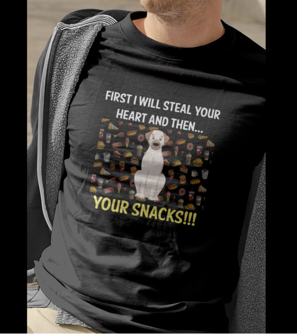 First I Will Steal Your Heart And Then Your Snacks Kangal Dog Surrounded By Food T-Shirt
