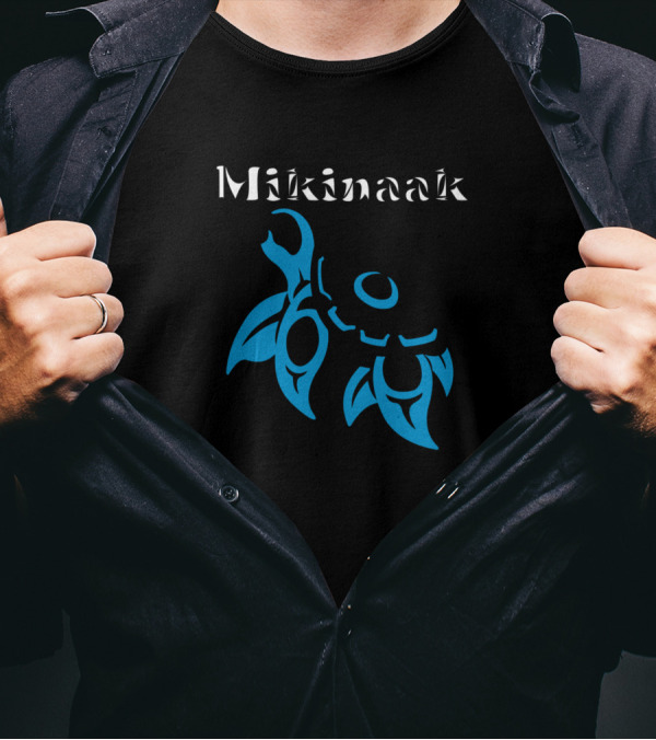 Mikinaak Snapping Turtle Blue And Black T-Shirt