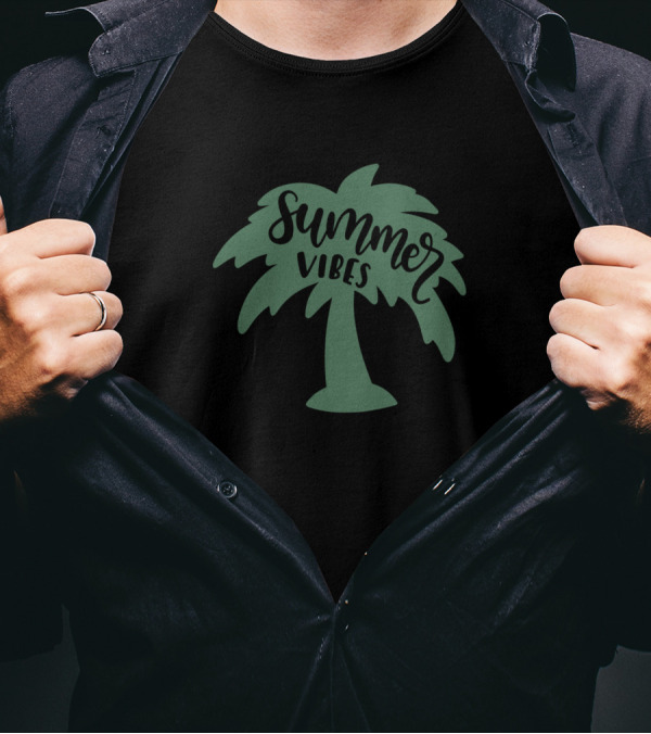 Summer Vibes Palm Tree Sun Beach Summer T-Shirt