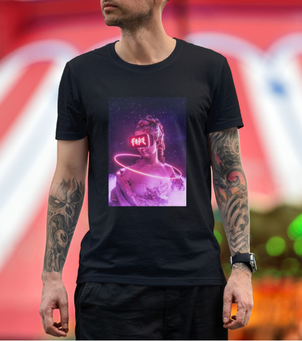 Premium T-Shirt: FAKE Statue Neon VR Cosmic Aura T-Shirt FAKE Statue Neon VR Cosmic Aura T-Shirt
