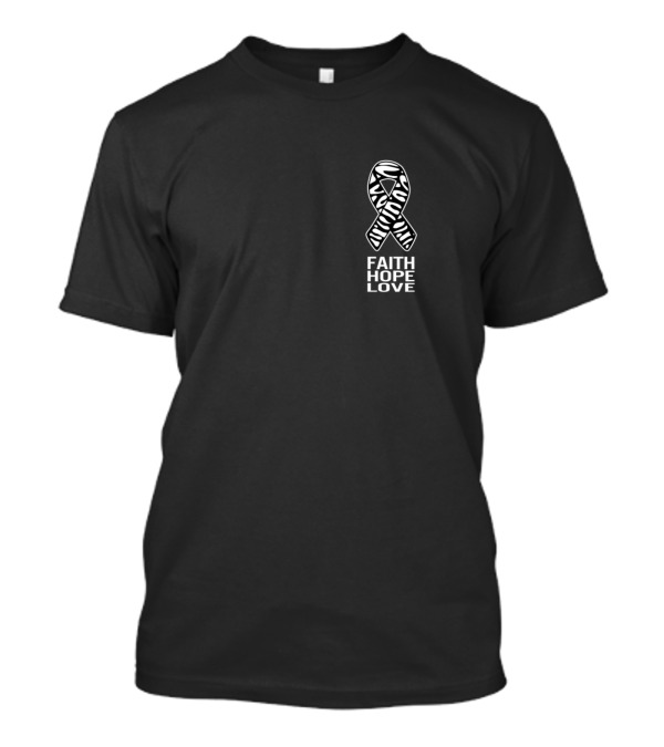 Faith Hope Love Neuroendocrine Cancer Awareness Zebra T-Shirt