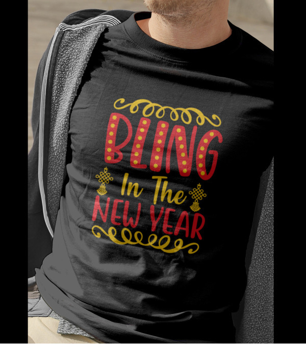 Bling In The New Year Celebration Bright Lights Festive Countdown T-Shirt