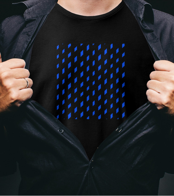 Diagonal Blue And Black T-Shirt