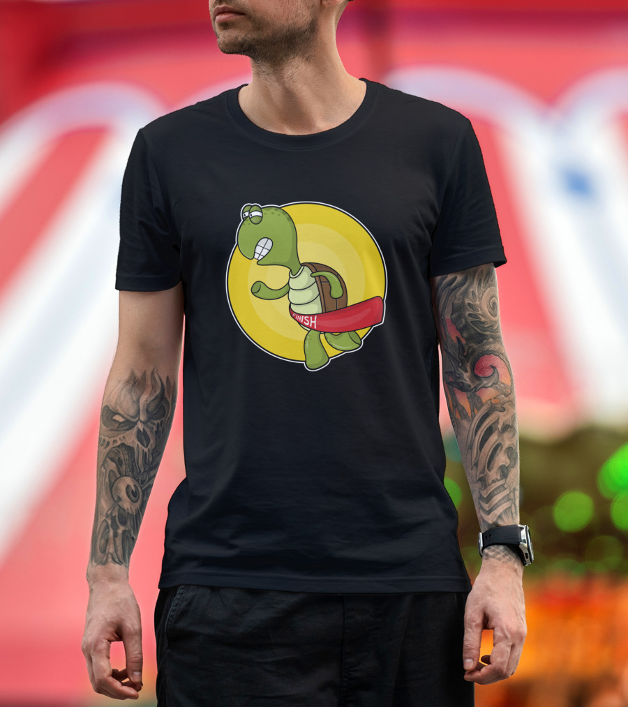 Finish Line Turtle As Runner Racing T-Shirt