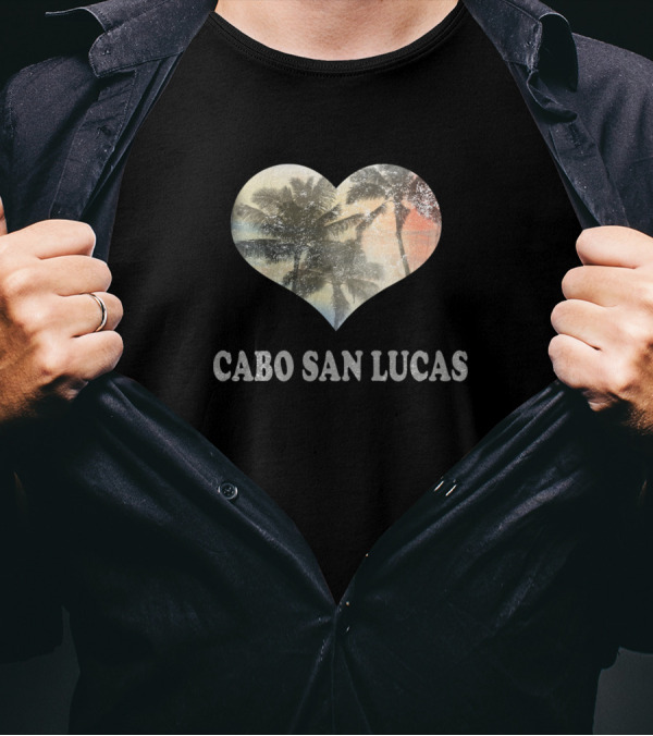 Cabo San Lucas Heart Palm Tree Beach Souvenir T-Shirt