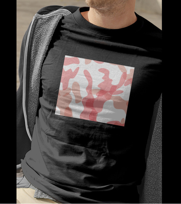 Camouflage Pink And Beige Abstract T-Shirt