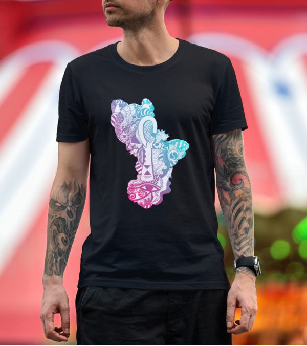 Premium T-Shirt: Dual Color Horus Ankh Eye Mandala T-Shirt Dual Color Horus Ankh Eye Mandala T-Shirt