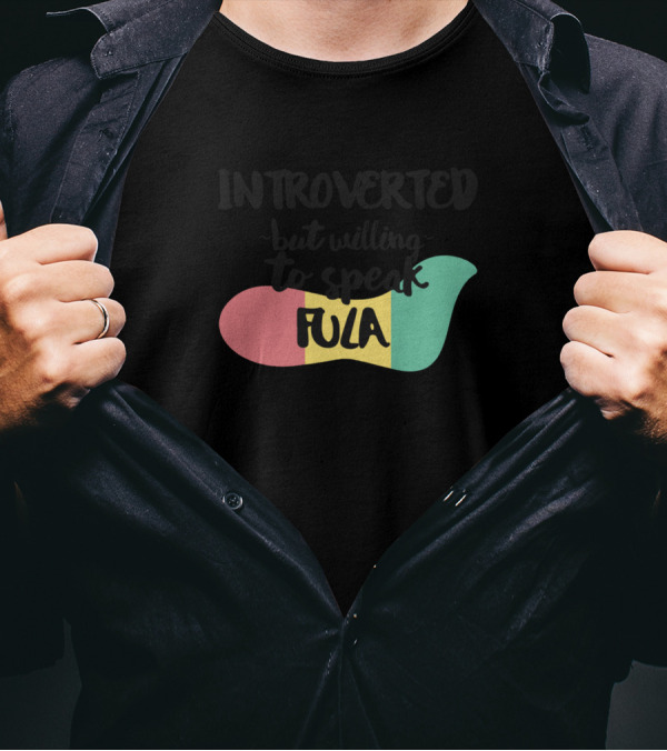 Introverted But Willing To Speak Fula Flag Colors T-Shirt