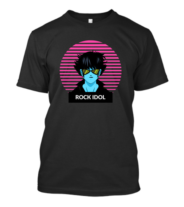 Rock Idol Retro Style With Vibrant Neon Anime Aesthetic T-Shirt