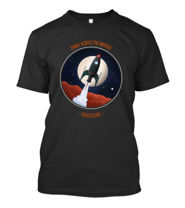 Travel Across The Universe Spaceship Retro T-Shirt
